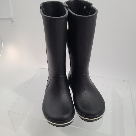 CROCS‎ Crocband Jaunt Women’s US size  4 Black Boot 11" shaft Style 10970 - Picture 1 of 11